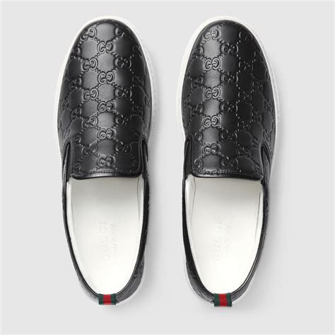 mens gucci black fabric shoes|gucci men's slip on shoes.